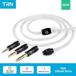 Accessories TRN T6 PRO 16 Core Silver Plated OCC Copper Litz With 2PIN Connector Upgraded Earphones Cable For KZ ZSX ZAX TRN VX VX Pro