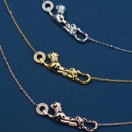New Designed Fashion luxurious cheetah Leopard necklace women men thick chain Punk bracelet silver full diamonds earring Designer Jewellery Lie-6021666