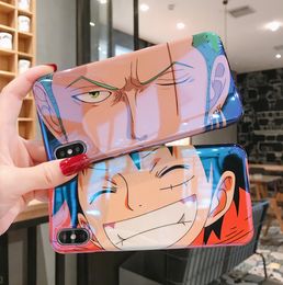 Luxury Blue light Cartoon One Piece Cover Case For iphonephone X XR XS Max 11 Pro 8 7 6 s Plus Anime Luffy Sauron Soft Silicone Co9534043