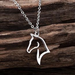 Pendant Necklaces Horse Necklace For Women Men Simple Stainless Steel Animal Jewellery Gift Girls