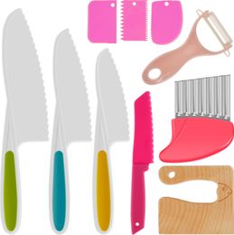 Kitchen Baking Knife Set Kids Cooking Cutter Children's Cooking Knives Serrated Edges Kids Knives to Cut Fruits Kitchen Supplies 240118