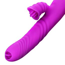 vibrator Female Masturbation Device Tongue Licking Telescopic Automatic Insertion and Swing Vibration Rod Vaginal Aspiration Defense Adult Use 231129