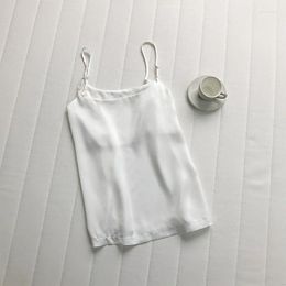Women's Tanks Womens Tank Camis Summer Female Tops Tees Clothing Solid Color Chiffon Comfortable Soft Ventilation Silky Ladies Clothes H34