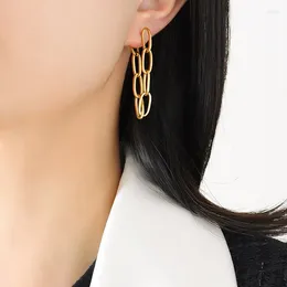 Dangle Earrings European And American Cold Style Personality Fashion Trend Double Chain Tassel Heroic Bearing Temperament Earr