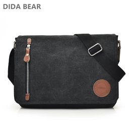 Men Bags Male Canvas Shoulder Unisex Crossbody Messenger Large Retro Satchels for Travel Envelope Briefcase 240119