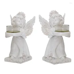 Candle Holders Angel Figurine Holder Resin Decorative Home Bedroom Living Room Decor Dropship