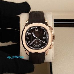 Luxury Pateksphilipes Watches Aquanauts 5968R-001 Men's Wristwatch Mechanical Automatic Watch 42MM Rose Gold Brown Rubber FUN EXQ7