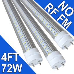 4 Ft T8 LED Tube Light 72W G13 Base 6500K Daylight White,Ballast Bypass Required, Dual-End Powered,Replacement LED Bulb Lights, 7200 Lumens, Clear Cover, AC 85-277V usastock