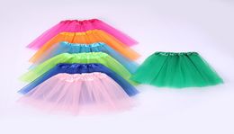 Selling Girls 13 Colors Candy Color Kids Tutus Skirt Dance Dresses Soft Tutu Dress 3layers Children Clothes Skirt Princess Ski7073293