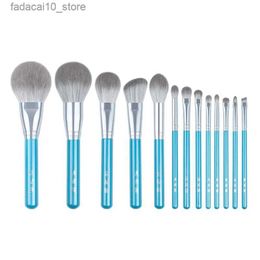 Makeup Brushes 13pcs/set Blue Makeup brushes set Soft Powder sculpting foundation eye shadow concealer detail eyebrow Make up brush kit Q240126