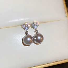 Dangle Earrings UILZ Sweet Romantic Flower Shaped Crystal Imitation Pearl For Women INS Daily Wearable Accessories