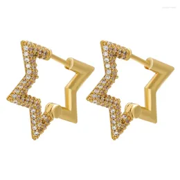 Hoop Earrings Elegant Star Shaped Zircon Ear Clips Adornment Trendy Cuff Jewelry Ornament Drop