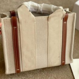 Canvas Shopping Bag Women Handbag Large Capacity Package Lady Tote Bags Shoulder Purse Fashion Letter Patchwork Strip Three Size280H