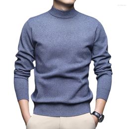 Men's Sweaters Men Winter Woollen Male Casual Cashmere Half High Neck Pullovers Quality Man 40% Pullover Size 4XL
