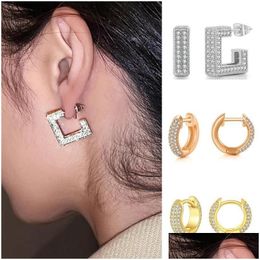 Hoop & Huggie Hoop Earrings Delicate Earring For Women Iced Out Zircon Luxury Womens Accessories Ear Piercing Earlobe Hippie Jewelry Dheqh