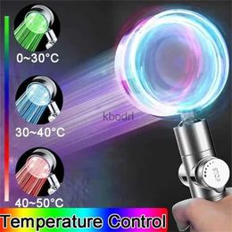 Bathroom Shower Heads 7 Colour Atmosphere LED Shower Head Shower Automatic Colour Changing Water Saving Shower Philtre Bathroom High Pressure Shower Head YQ240126