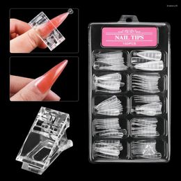 Nail Art Kits 100Pcs/box With Clip Manicure Tools Extensions Dual Forms DIY Decoration False Nails Mold Tips