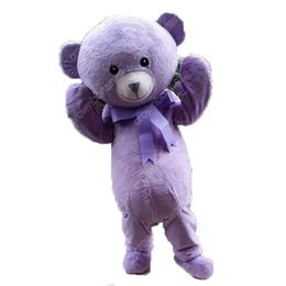 High Quality Custom Purple Teddy Bear Mascot Costume Cartoon Character Outfit Suit Xmas Outdoor Party Festival Dress Promotional Advertising Clothings