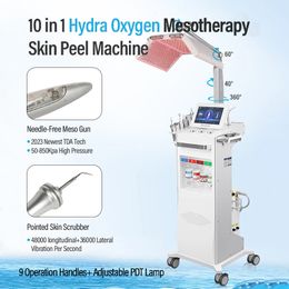 Multifunctional 10 in 1 PDT + Hydradermabrasion Skin Peeling Deep Clean Oil Control Aqua Oxygen Jet Hydrating Photodynamic 4 LED Acne Spot Remove Machine