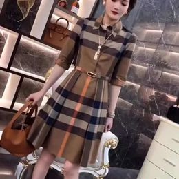 Women's Fashion British Style Shirt Dressluxury Brand Designer Dress Fashion Letter Print Dress Slim Quick Dry Mini Skirt American Womens Clothing Women Casual 3307