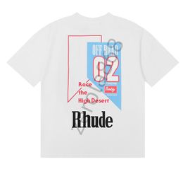 RH Designers mens rhude Embroidery T Shirts For summer Mens tops Letter polos shirt Womens tshirts Clothing Short Sleeved large Plus Size 100% cotton Tees