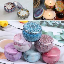 2PCS Candle Holders 1PC Round Candle Tin Jars For DIY Aroma Candle Holder Home Dry Spices Tea Candy Storage Case