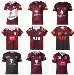 Neue QLD 2023 2024 QUEENSLAND MAROONS Rugby-Trikots STATE OF URSPRUNG INDIGNEOUS TRAINING Rugby-Shirt Benutzerdefinierter Name und Nummer