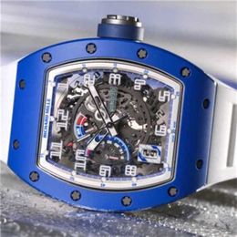 Richardmill Wristwatches Automatic winding Sport Wrist Swiss Series RM030 Blue Ceramic Paris Limited Edition Mens Fashion Leisure Sports Machinery Watch JB WNJBQ