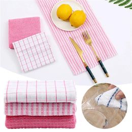 Table Napkin Reusable Paper Towels Washable Striped Cotton Dishcloth Absorbent Lazy Household Sponge Dish