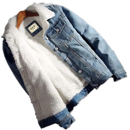 Men Jacket And Coat Trendy Warm Fleece Thick Denim Jacket 2018 Winter Fashion Mens Jean Outwear Male Cowboy Plus Size 833