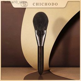 Makeup Brushes CHICHODO Makeup Brush-Luxurious Carved Ebony Natural Hair Brushes Series-Fox Gray Rat Goat Hair Powder Brush-Cosmetic Tools-F102 Q240126