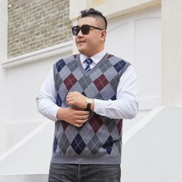 Men's Sweaters Arrival Fashion Suepr Large Knitted Vest Spring And Autumn Elastic Waistcoat Plus Size XL2XL3XL4XL5XL6XL7XL8XL