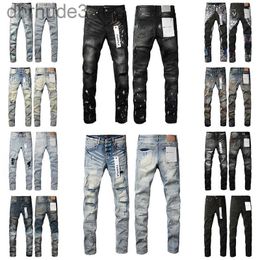 Purple Jeans Mens Womens High-quality Fashion Design Distressed Ripped Bikers Denim Cargo for Men Black Pants FJJR