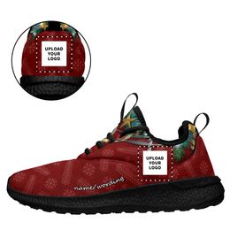 Coolcustomize custom fashion Christmas Santa Grinch light weight comfortable sneaker Personalised men's sport running shoes Women's tennis walking casual shoes