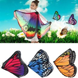 Scarves 1pc 118x48cm Kids Butterfly Wings Cape Girls Fairy Shawl Pixie Cloak Fancy Dress Party Christmas Costume Gift Accessories