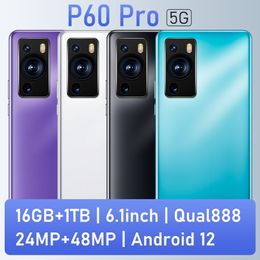 P60 Pro Cross-Border E-Commerce Foreign Trade New 6.1-Inch Large Screen Android Smartphone 1 4G Factory in Stock Direct Selling