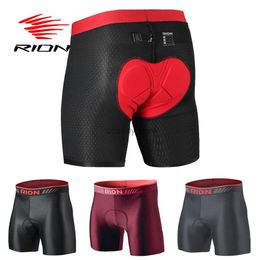 Men's Shorts RION Men's Cycling Shorts Underwear Men MTB Road Bike Sports Tights Medium Distance Bicyc Shockproof Elastic Waist Padded 5HH24126