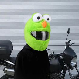 Motorcycle Helmets Helmet Cover Sleeve Green Eye Catching Style Plush Gifts Outdoor Winter Increase