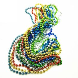 80cm Purple Gold and Green Mardi Gras Beads Necklaces New Years celebration party necklace