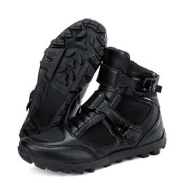 Vintage Motorcyclist Boot Retro Men's Sneakers Biker Boots Leather Motocross Riding Shoes Safety Motorcycle Equipment
