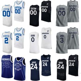 Men Women Kids College Basketball Xavier Musketeers Jersey 1 Desmond Claude 8 Quincy Olivari 24 Abou Ousmane 3 Dailyn Swain 50 Gytis Nemeiksa 20 Dayvion McKnight