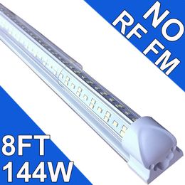 8Ft Led Shop Lights Fixture ,8 Feet 144W 8' Garage Light 96'' NO-RF RM T8 Integrated LED Tube , Linkable Led Bulbs Garages , Plug and Play High Output Mount USA usastock