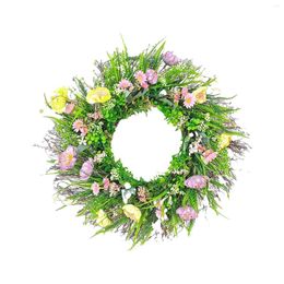 Decorative Flowers Spring Wreaths Front Door Floral Wreath For Festival Garden Decor