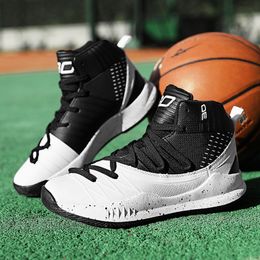 Men High-top Basketball Shoes White Black Blue Students Casual Sports Trainers Comfort Sneakers Cement Field Combat For Man C004