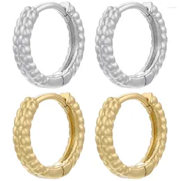 Hoop Earrings ZHUKOU 14mm Glossy Twisted Small Brass Round Gold Plated Women Fashion Jewelry Wholesale VE1233