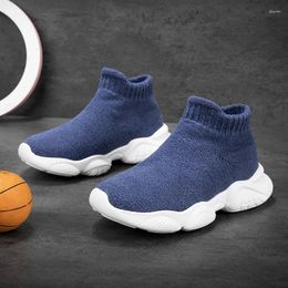 Boots Kids Sock Knitted Mesh Fashion High Top Sneakers For Boys Girls Casual Sport 2-6 Years Children Tennis Shoes