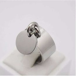 Band Rings Women Fashion Jewelry Blank Tag Party Ring Silver Color Women Round Pendant Finger Ring Size 7 8 9 10 6 11 240125