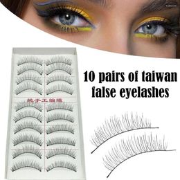 False Eyelashes 10 Pairs Handmade Naturally Long Dense Makeup Extension Soft Strip Lashes Full Eyelash Tool V9I8