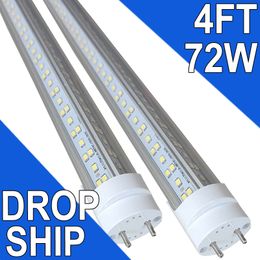 G13 Led Bulbs, 72W 6500lm 6500K 4 Foot Led Bulbs, T8 T12 Led Replacement Lights, G13 Single Pin Clear Cover, Replace F96t12 Fluorescent Light Bulb Workbenck usastock
