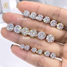 Hot Top Selling Cheapest Classic Design 925 Sterling Silver Gra Certificated 5mm 6.5mm 8mm Diamond Moissanite Stud Earrings